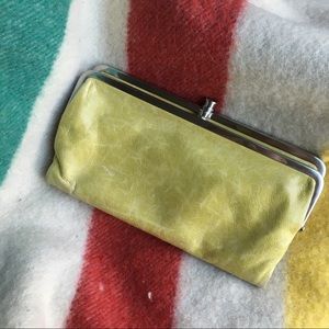 Chartreuse leather hobo brand wallet